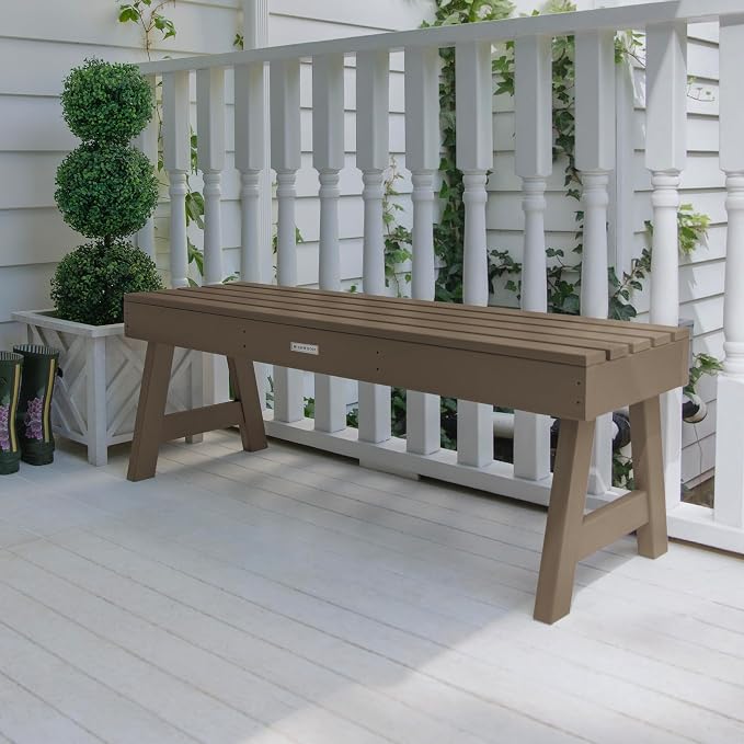 Highwood Weatherly Picnic Garden Bench, 4 Feet, Woodland Brown