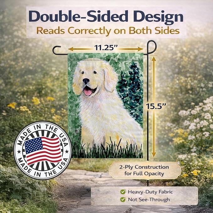 Caroline's Treasures SS8739GF Golden Retriever Garden Flag Mailbox Flag Decorative Yard Flag Banner Outside Patio Artwork Yard Flower Beds, Garden Size, Multicolor