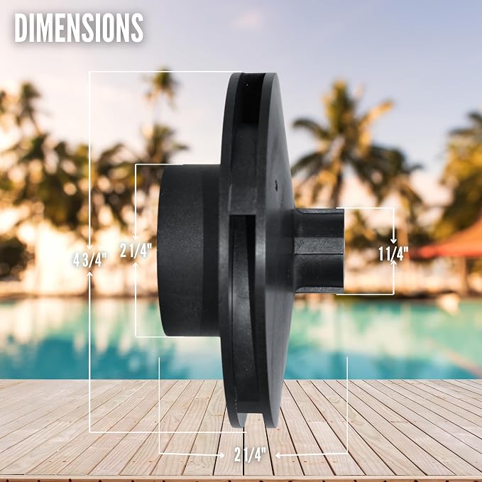 Superflo Impeller 2 HP 355086 Compatible with Pentair Superflo, SuperMax, Pinnacle, Challenger 2 HP Pool and Spa Pumps - Durable Heavy Duty Pump Impeller Replacement (355086 2 HP)