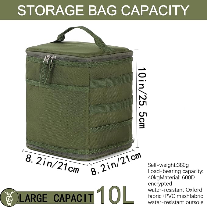 11L Camping Storage Bag, Tactical Camping Storage Bag | 600D is durable, waterproof, Suitable for camping, traveling, picnicking