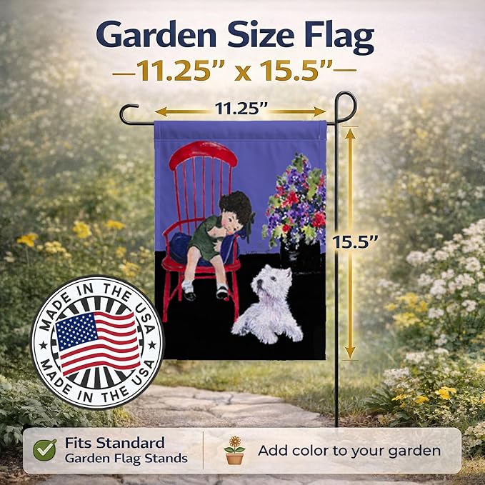 Caroline's Treasures SS8631GF Westie Garden Flag Mailbox Flag Decorative Yard Flag Banner Outside Patio Artwork Yard Flower Beds, Garden Size, Multicolor