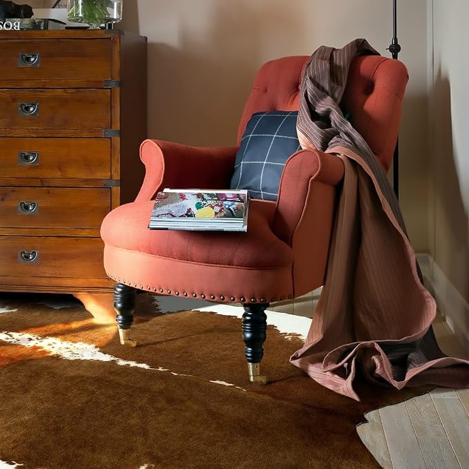 AROGAN Premium Faux Cowhide Rug 110 x70 cm/3.6 x 2.3 feet, Durable and Large Size Cow Print Rugs, Suitable for Bedroom Living Room Western Decor, Faux Fur Animal Cow Hide Carpet, Brown | Premium Cow Hide Carpet, Western Rug for Bedroom Living Room Deco...