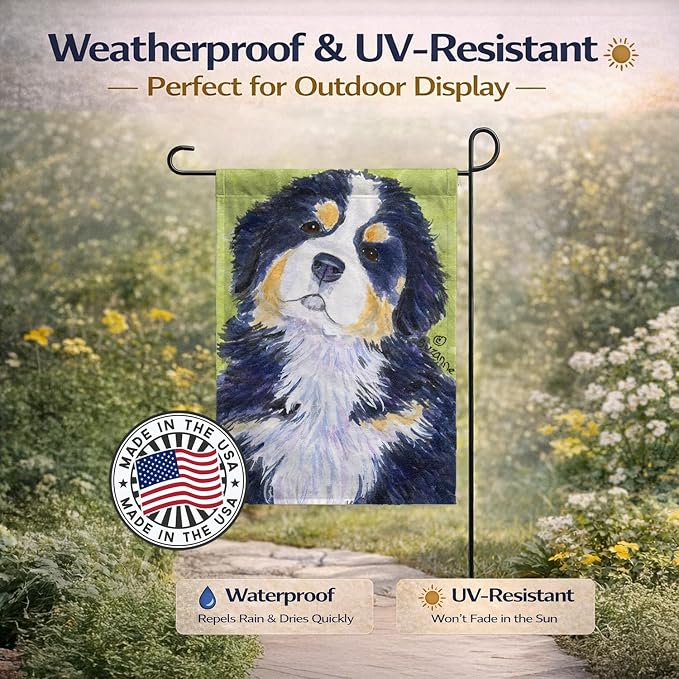 Caroline's Treasures SS1059GF Bernese Mountain Dog Garden Flag Mailbox Flag Decorative Yard Flag Banner Outside Patio Artwork Yard Flower Beds, Garden Size, Multicolor