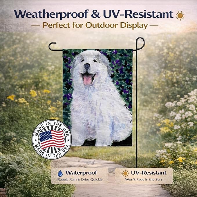 Caroline's Treasures SS8856GF Great Pyrenees Garden Flag Mailbox Flag Decorative Yard Flag Banner Outside Patio Artwork Yard Flower Beds, Garden Size, Multicolor