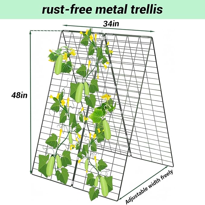 Metal Garden Trellis for Climbing Plants A Frame Plant Support 34x48in (1pack)