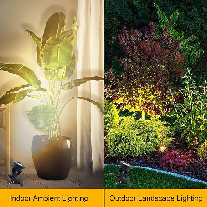Taysing LED Spot Lights Plug in Outdoor Indoor Light 7W 6000K 6.6ft Power Cord Waterproof Landscape Lights Spotlight with Clip for Plants Yard Garden Accent Lighting Ambient Light 2 Pack