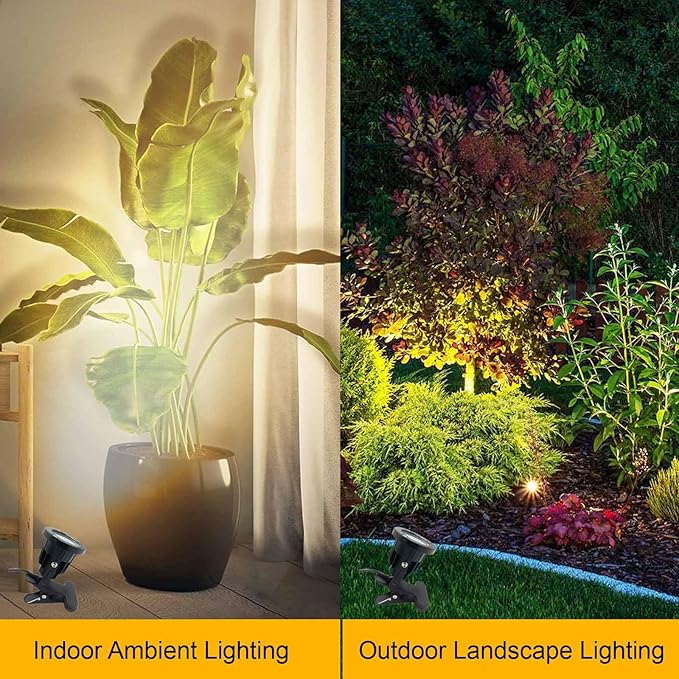 Taysing LED Spot Lights Plug in Outdoor Indoor Light 7W 3000K 10ft Power Cord ON/Off Switch Waterproof Landscape Lights Spotlight with Clip for Plants Yard Garden Accent Lights Ambient Light 1 Pack