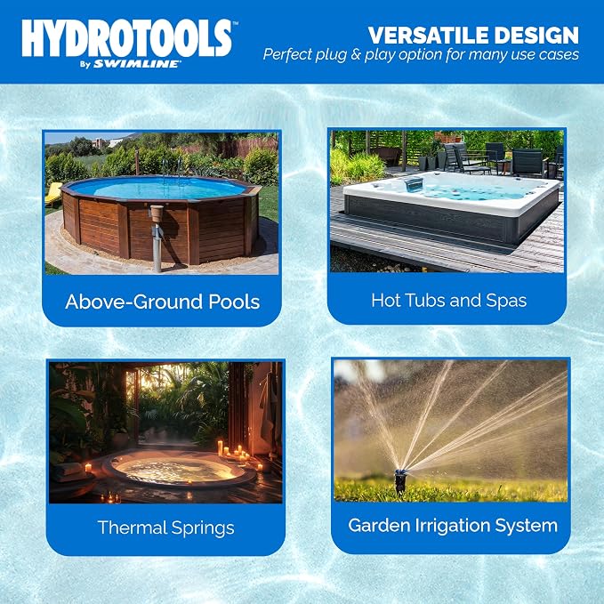 Swimline HYDROTOOLS Model 722061 Hydro-Flo Above-Ground Pool Replacement Pump, Vertical Discharge - 1.5 HP, 5,940 GPH, 115V/60Hz, Single Speed, for Sand, Cartridge & DE Filter Systems | Above-ground Pool Pump, 1.5 HP, 5, 940 GPH, Vertical Discharge, St...
