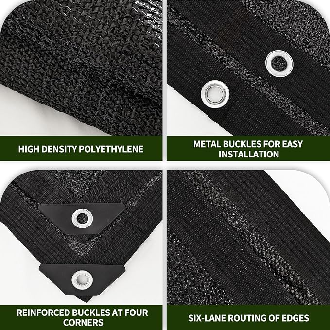 40% Shade Cloth for Garden,8×12FT Durable HDPE Mesh with Grommets, Sun Protected Garden Shade Netting for Vegetables Flowers Greenhouse Patio, Yard