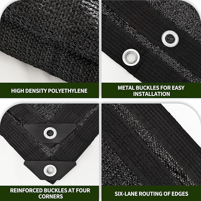 40% Shade Cloth for Garden,3×16FT HDPE Sunblock Shade Mesh Tarp with Grommets, Sun Shade Netting for Plants Greenhouse Garden Patio Pergola Chicken Coop