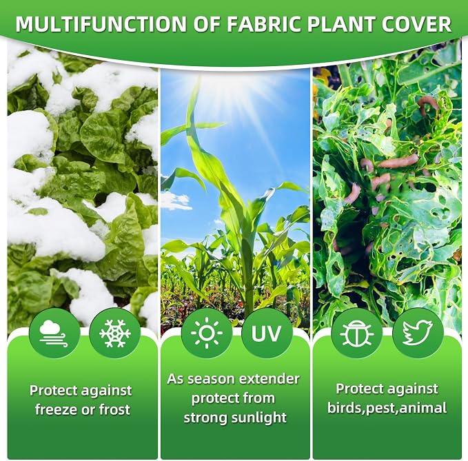 AVELOTUUG Plant Covers Freeze Protection, 10ft×30ft Frost Blankets for Outdoor Plants, 1.1oz/yd² Garden Fabric Plant Floating Row Cover, Winter Frost Cloth Plant Freeze Protection for Cold Weather