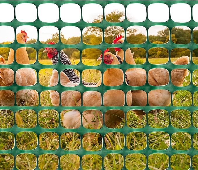 DOEWORKS Safety Fence, 4 x 100 FT Green Plastic Mesh Fence Roll Barrier Netting for Construction Fencing Animal Fencing Garden Fencing and Event Fencing