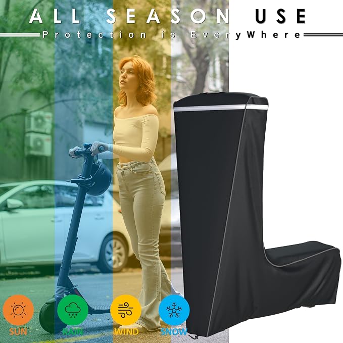 Electric Scooter Cover, Outdoor Waterproof and Dustproof Scooter Covers, Adults/Kids Electric Scooter Storage cover, L43xW21xH45 Inch, Black