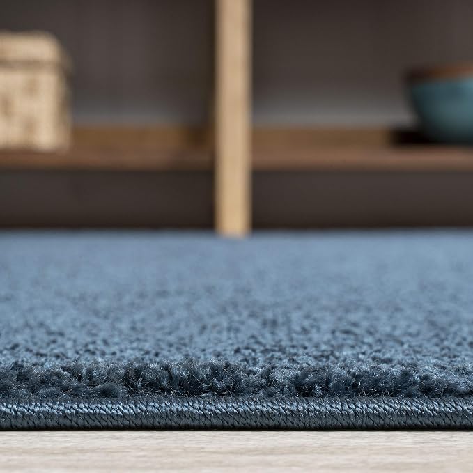JONATHAN Y Haze Solid Low-Pile Navy Indoor Area Rug 12x15, Coastal,Bohemian,Minimalist,Classic, Easy-Cleaning for Living Room,Bedroom,Kitchen,Pet Friendly,Non-Shedding (SEU100C-15)