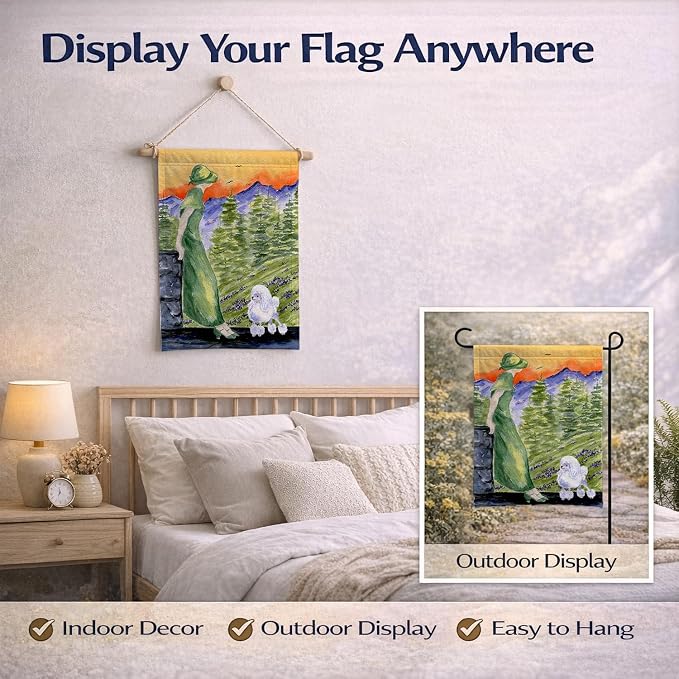 Caroline's Treasures SS8618GF Poodle Garden Flag Mailbox Flag Decorative Yard Flag Banner Outside Patio Artwork Yard Flower Beds, Garden Size, Multicolor