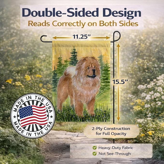 Caroline's Treasures SS7004GF Chow Chow Garden Flag Mailbox Flag Decorative Yard Flag Banner Outside Patio Artwork Yard Flower Beds, Garden Size, Multicolor