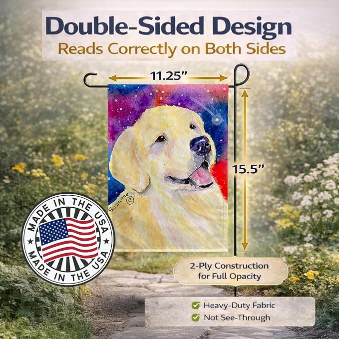 Caroline's Treasures SS8753GF Golden Retriever Garden Flag Mailbox Flag Decorative Yard Flag Banner Outside Patio Artwork Yard Flower Beds, Garden Size, Multicolor