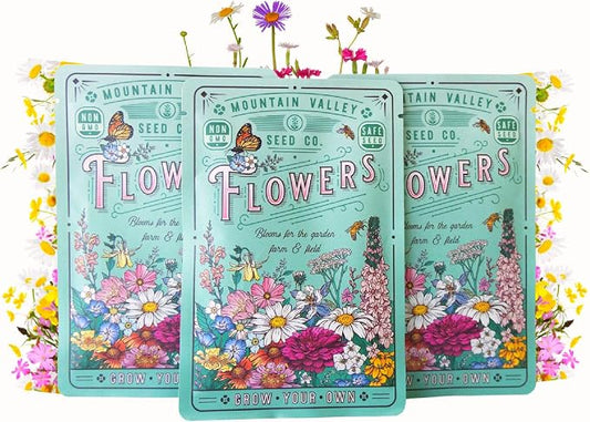 Wildflower Seeds Pollinator Collection - Includes 3 Premium Mixes: Save the Bees, Save the Monarchs, and Hummingbird & Butterfly - 15,000+ Wild Flower Seeds for Planting - Open Pollinated, Non-GMO