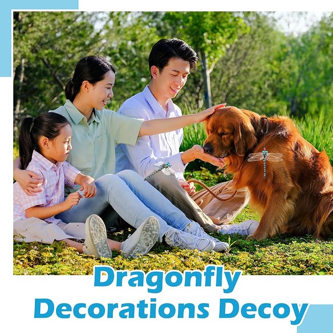 Qualirey 2pcs Dragonfly Hat Clip Realistic Simulated Dragonfly with Hook Clip Attach to Backpack Hat for Indoor Yard Garden Plant Decor (Blue)