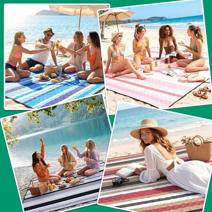 Waterproof Beach Blanket Picnic Mat Outdoor Rug Extra Large Sandproof Portable Xl Big Towel Umbrella Folding Pop Tent Shelter Shade Canopy Ball Fan Bag Manta Playa Cool Wedding Registry Must Have