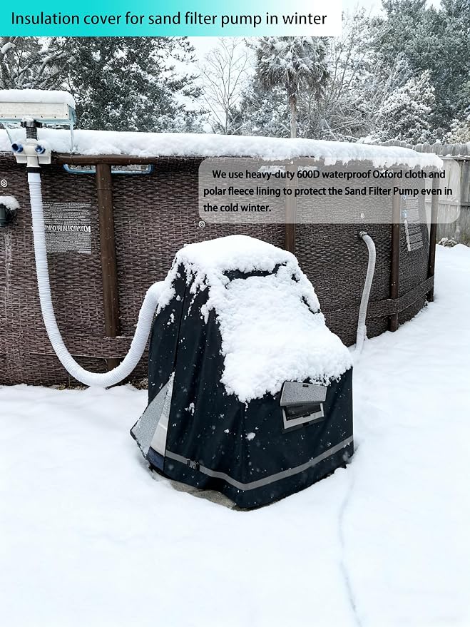 XCZ Sand Filter Pump Cover. Winter Insulated Cover. With Sherpa Lining. Suitable for 12-16in Sand Filter Pumps. Black