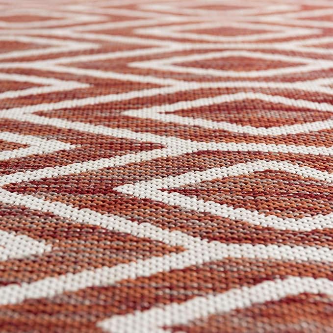Jill Zarin Outdoor Collection Area Rug - Turks and Caicos (7' 10" x 10' Rectangle Rust Red/Ivory)