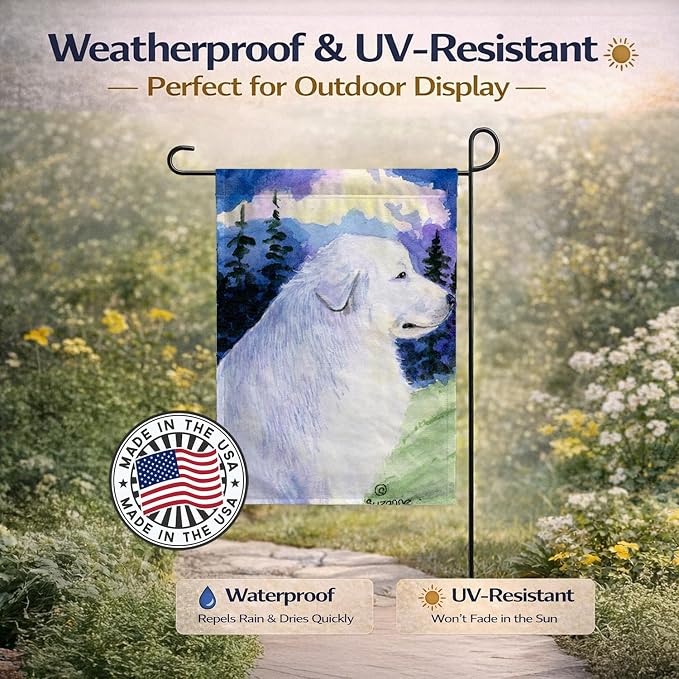 Caroline's Treasures SS8980GF Great Pyrenees Garden Flag Mailbox Flag Decorative Yard Flag Banner Outside Patio Artwork Yard Flower Beds, Garden Size, Multicolor