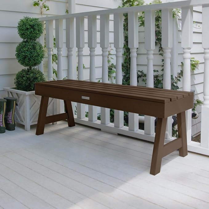 highwood Weatherly Backless Bench, 4-Feet, Weathered Acorn