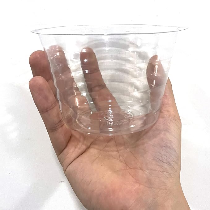 MECCANIXITY Plant Pot Saucer 5 Inch Plastic Round Flower Drip Tray for Indoor Outdoor, Clear Pack of 20