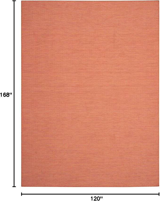 Nourison Home Positano Terracotta 10' x 14' Area Rug - Easy Clean, Non Shedding, Bed Room, Living Room, Dining Room, Kitchen (10' x 14')