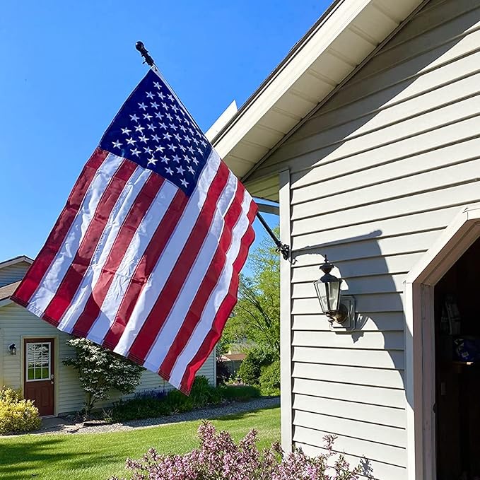 American Flag 3x5 Outdoor - Heavy Duty US Flag 3x5 ft, American Flags for Outside 3x5, USA Flag with Embroidered Stars and Sewn Stripes, 2 Brass Grommets
