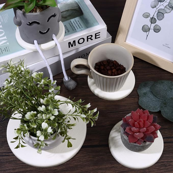 12Pack Diatomaceous Earth Coaster 4/6/8inch Diatomite Plant Saucer Stone Plant Sourcer Instant Dry Water Absorbent Diatomite Tray Water Absorbent Plant Coasters Absorbent Pad Diatomaceous Earth Mat