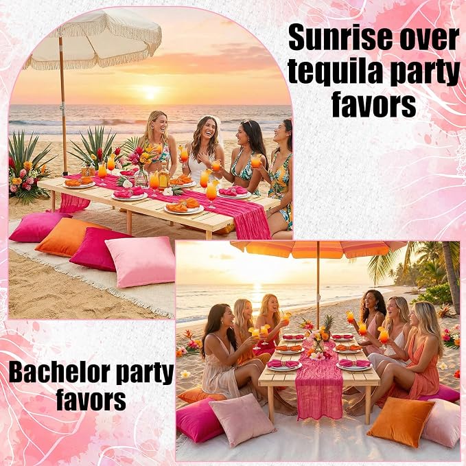 Beeveer 14 Pack Picnic Kit 91x71 Inch Extra Large Outdoor Boho Picnic Blanket with Tequila Table Runner, 6 Throw Pillow Covers 6 Napkin Woven Cotton Yarn Washable Beach Blanket for Camp Wedding