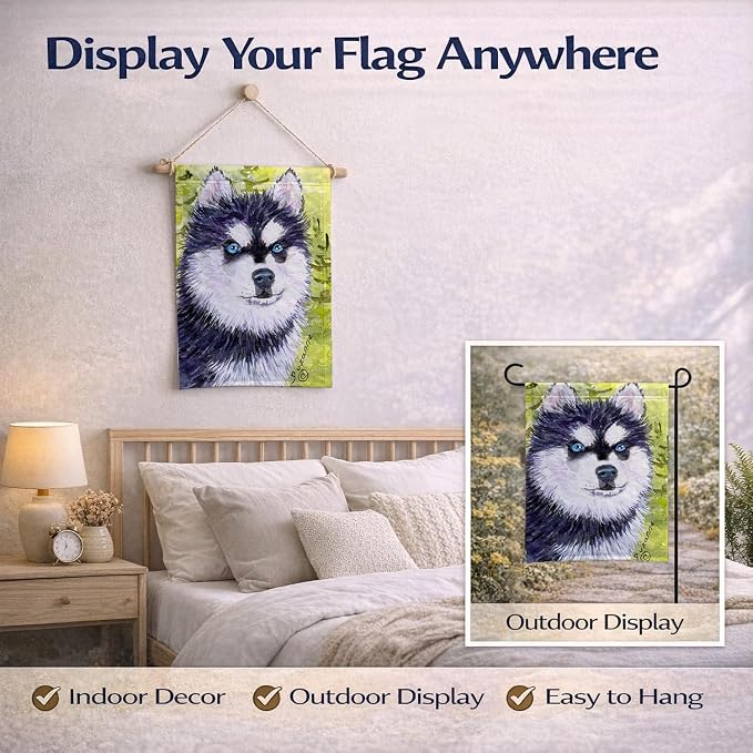 Caroline's Treasures SS8695GF Klee Kai Garden Flag Mailbox Flag Decorative Yard Flag Banner Outside Patio Artwork Yard Flower Beds, Garden Size, Multicolor