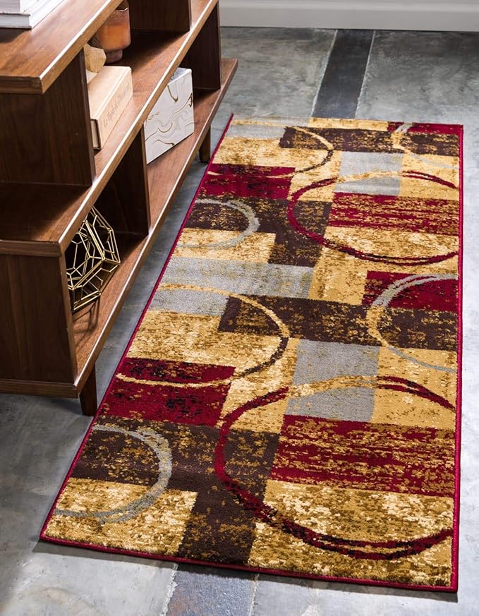 Unique Loom Barista Collection Area Rug - Kouillou (2' x 12' Runner, Multi/ Brown)