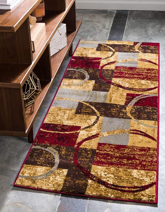 Unique Loom Barista Collection Area Rug - Kouillou (2' x 8' Runner, Multi/ Brown)