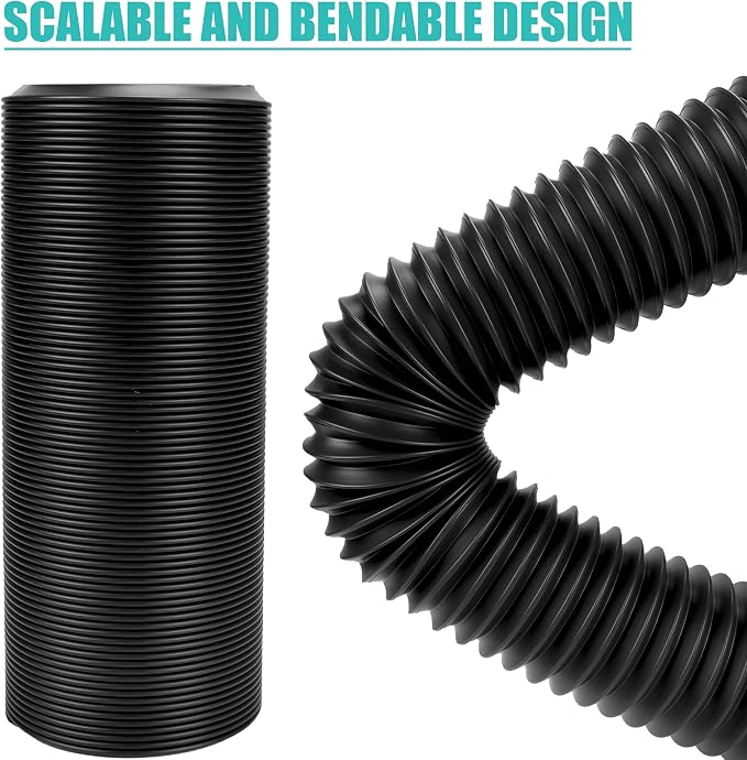 2 Pack Rain Gutter Downspout Extensions Flexible,Downspout Extender Diverter Extendable from 21" to 58". Drain Pipe Connector Extendable for Most Residential Downspouts (Black)