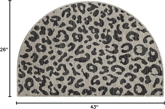 Unique Loom Outdoor Safari Collection Area Rug - Leopard (2' 2" x 3' 7" Hearth Light Gray/Gray)