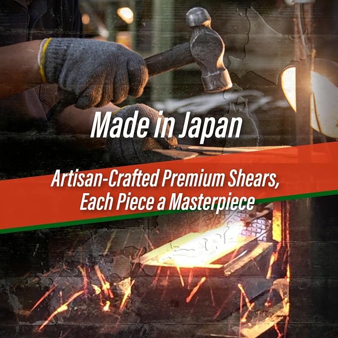 SUIZAN Hedge Shears 21.3" - Professional Japanese Garden Clippers for Precise Trimming Gardening Tools
