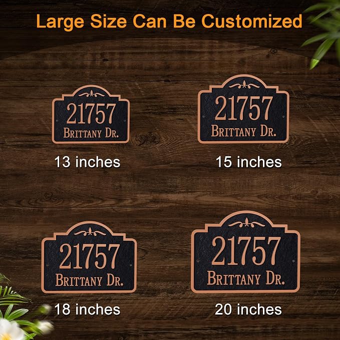 Customizable Address Sign - LAWN MOUNTED Plaque Outdoor House Number Ideal for Home and Garden Décor Style 4