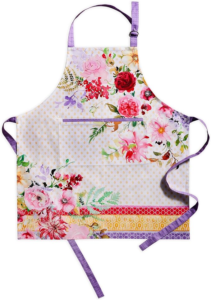 Maison d' Hermine Aprons for women with Pocket 100% Cotton (27.50"x31.50") | Adjustable Neck Strap & long ties Apron Men Chef Wedding Cooking Gardening Server Maid