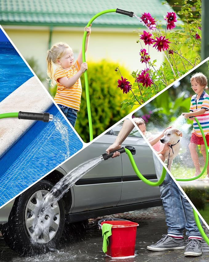 30 FT x 5/8″ Garden Hose, Lightweight Flexible Garden Water Hose with Swivel Handle, 200 PSI Working, 450 PSI Burst, Heavy Duty Water Hose for All-Weather Outdoor Use, G30GH06