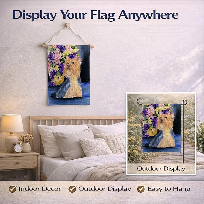 Caroline's Treasures SS8293GF Silky Terrier Garden Flag Mailbox Flag Decorative Yard Flag Banner Outside Patio Artwork Yard Flower Beds, Garden Size, Multicolor