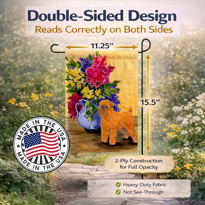 Caroline's Treasures SS8543GF Brussels Griffon Garden Flag Mailbox Flag Decorative Yard Flag Banner Outside Patio Artwork Yard Flower Beds, Garden Size, Multicolor