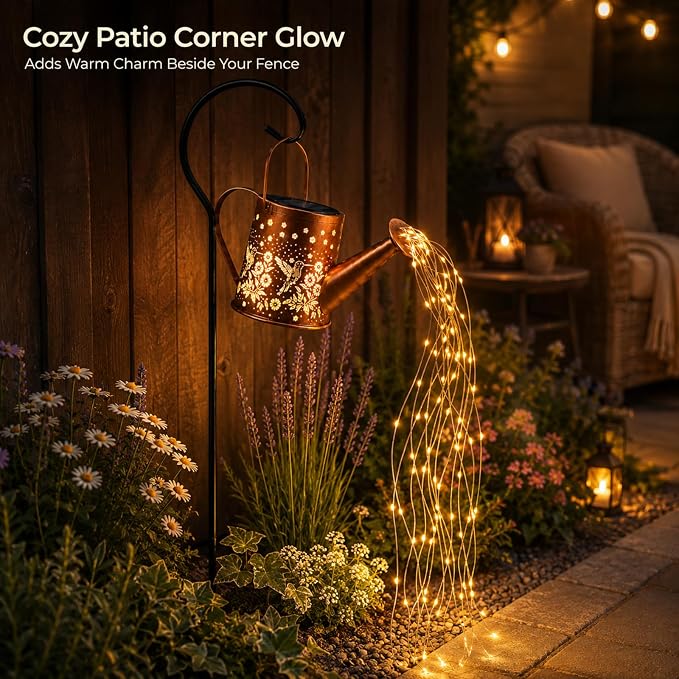 Solar Watering Can Light, Solar Powered Hanging Lantern Landscape Lights, Decorative Garden for Yard Waterproof Garden Decor, Gifts for Mom, Grandma（Hummingbird）