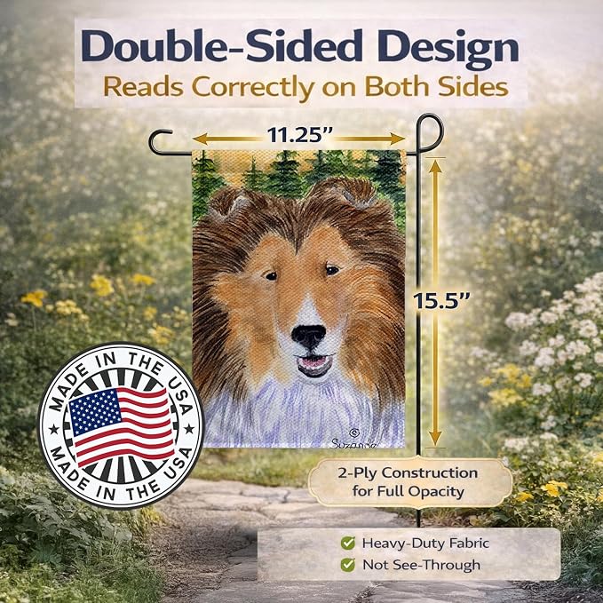 Caroline's Treasures SS8141GF Sheltie Garden Flag Mailbox Flag Decorative Yard Flag Banner Outside Patio Artwork Yard Flower Beds, Garden Size, Multicolor