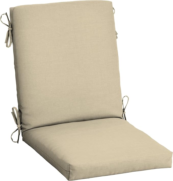 Arden Patio Dining Outdoor Chair Cushions, 20x44, Rain-Proof Seat Pad, Fade-Resistant Outdoor Cushion Tan Leala