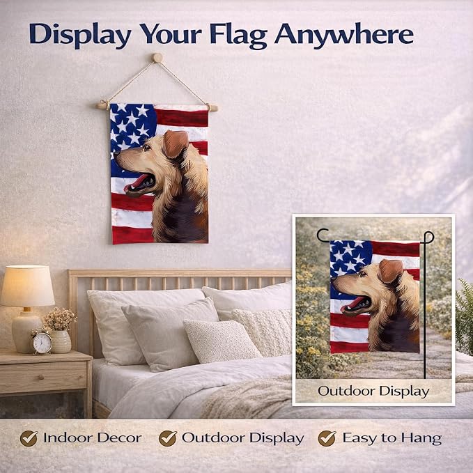 Caroline's Treasures CK6415GF Austrian Pinscher American Flag Garden Flag Mailbox Flag Decorative Yard Flag Banner Outside Patio Artwork Yard Flower Beds, Garden Size, Multicolor