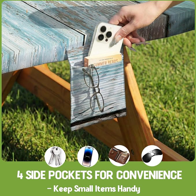 Picnic Table Cover with Bench Covers Tablecloth Fitted Table Cloth Set Camping Essentials Tools Supplies Rv Travel Gear Accessory Outdoor Road Trip Necessities Gadgets Camper Gadgets Things Ideas Kit