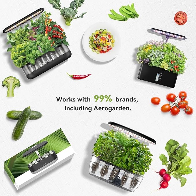 Salad Greens Seed Pod Kit for AeroGarden Hydroponics Growing System, 50 Pods Indoor Home Garden with American Fast/Paris Island/Buttercrunch Lettuce, Swiss Chard, Spinach, Cauliflower and Wild Cabbage